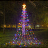 Instalatie luminoasa tip perdea pentru pomul de Craciun, cu stea luminoasa, 350 LED-uri, conectare retea, interior/exterior, lumina multicolora, Tree Dazzler