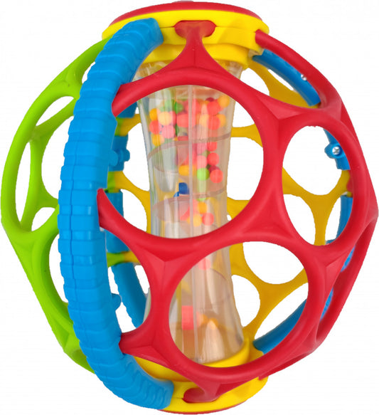 Jucarie Bebe Minge, Gym Ball, cu sunete si bilute, multicolor, +3 luni