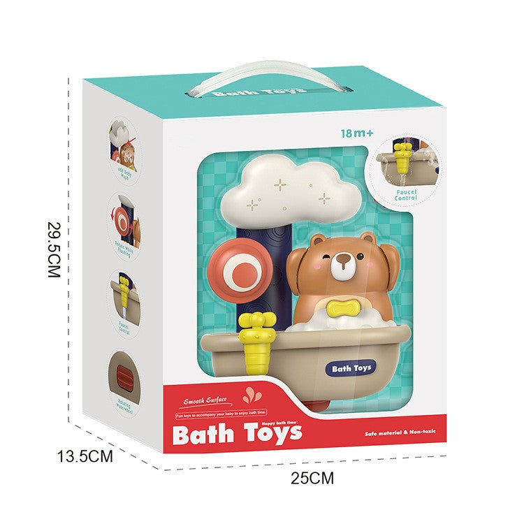 Jucarie pentru baie, Ursulet in cada cu spuma, 29 CM, jucarie interactiva, multicolor