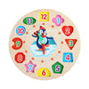 Jucarie Educativa Flippy, Tip Montessori, Model Ceas Pinguin, din Lemn, + 36 Luni, 12 Piese, 17.2 cm, Multicolor