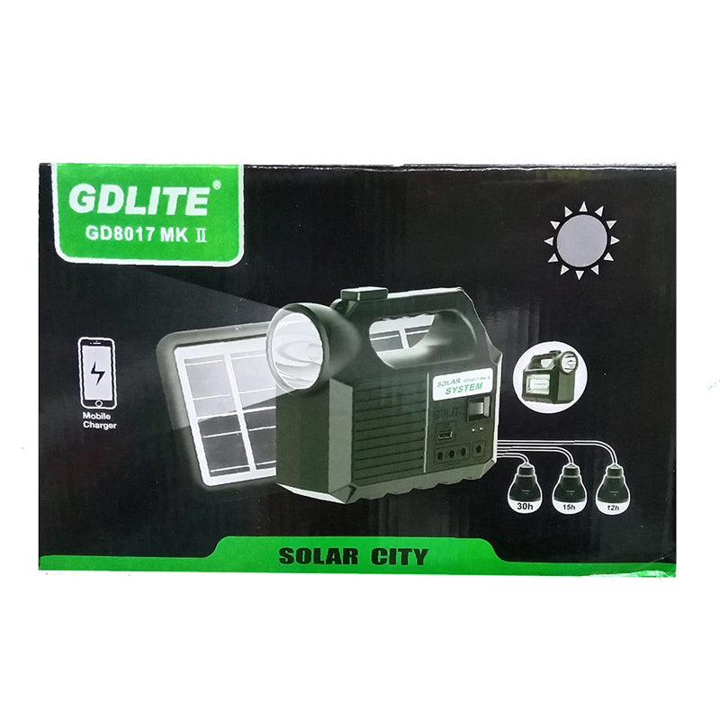 Kit solar cu 3 becuri si lanterna LED, Radio FM, 8000 mAh, USB, GD-P30