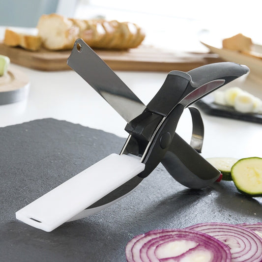 Foarfece de bucatarie 2 in 1 pentru legume si fructe