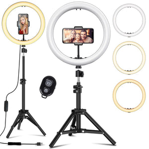 Lampa Circulara Ring Light 36cm/14 Inch, model C, USB, Telecomanda wifi Camera, 3 suport telefon, Profesionala Tiktok Youtube