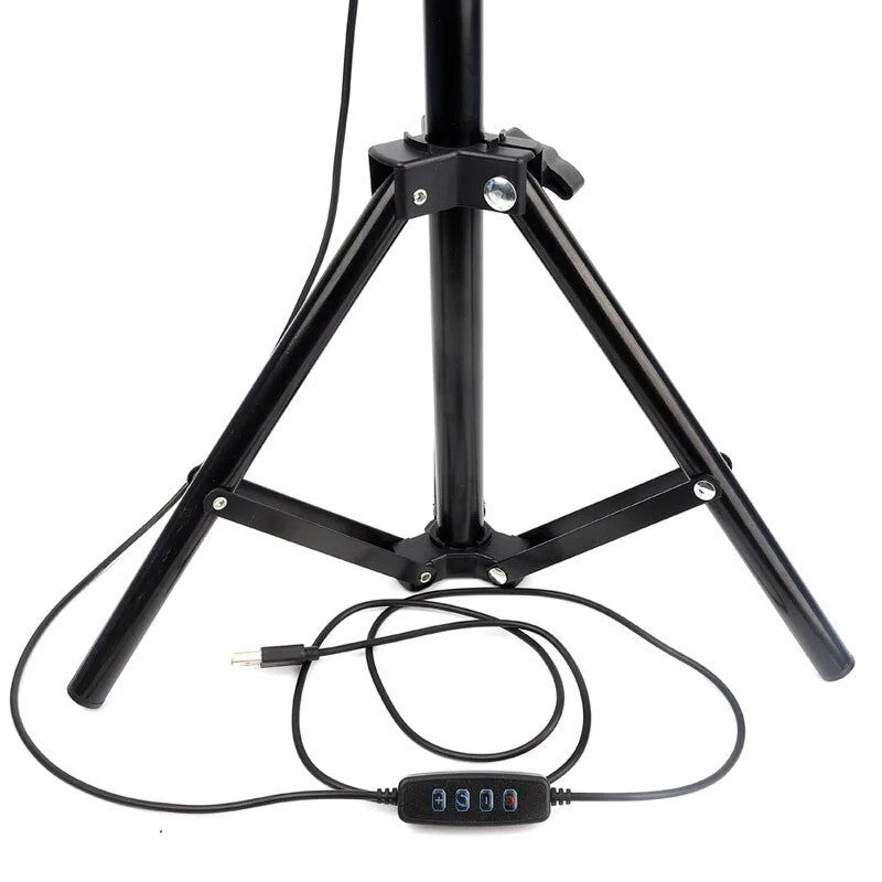 Lampa Circulara Ring Light 36cm/14 Inch, model C, USB, Telecomanda wifi Camera, 3 suport telefon, Profesionala Tiktok Youtube