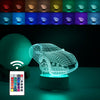Lampa LED decorativa, Flippy, 3D, Masina Sport, doua moduri de alimentare USB si baterii, 20 cm inaltime, din material acril si lumina multicolora, alb