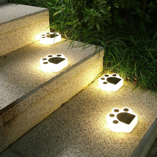 Lampa solara LED, tip laba de urs, pentru gazon sau gradina, rezistenta la apa, alb cald