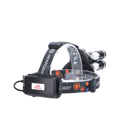 Lanterna de Cap cu 5 LED-uri, 30W, 8000 Lumeni, Zoom si Acumulatori Inclus