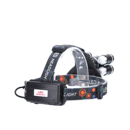 Lanterna de Cap cu 5 LED-uri, 30W, 8000 Lumeni, Zoom si Acumulatori Inclus