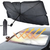 Load image into Gallery viewer, Parasolar auto pliabil, in forma de umbrela, rezistent UV, universal, negru