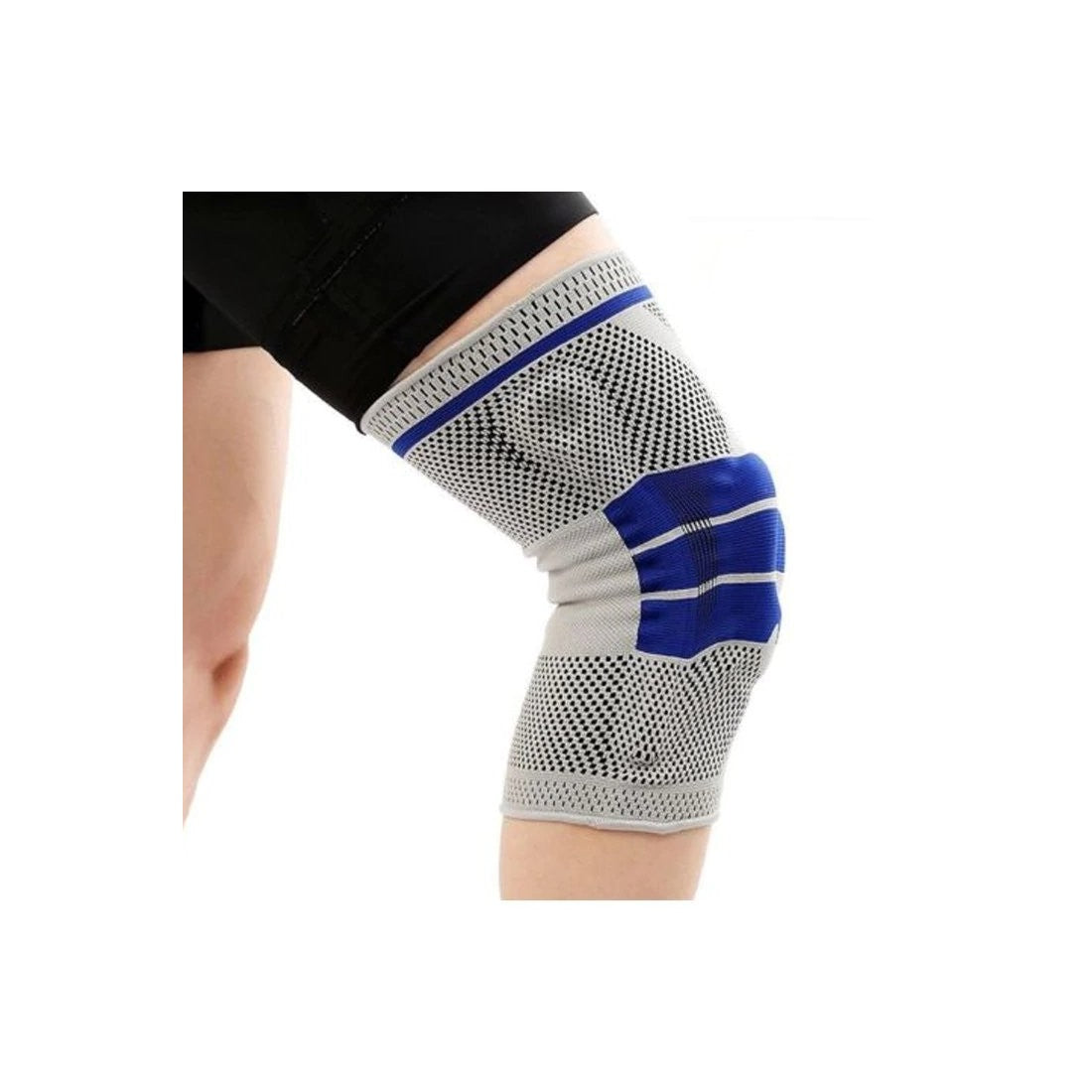 Orteza pentru genunchi si activitati sportive din material respirabil, cu arcuri metalice