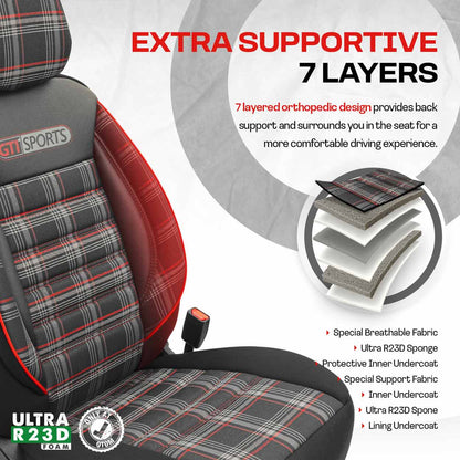 Set huse scaun auto PREMIUM, Universale, fractionate, OTOM GTI SPORT 801
