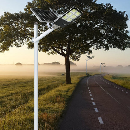 Lampa Incarcare Solara Jortan 200W/300W, Telecomanda, Suport Metalic Pentru Stalp