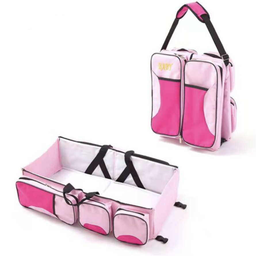 Patut portabil si geanta multifunctionala pentru accesoriile bebelusilor