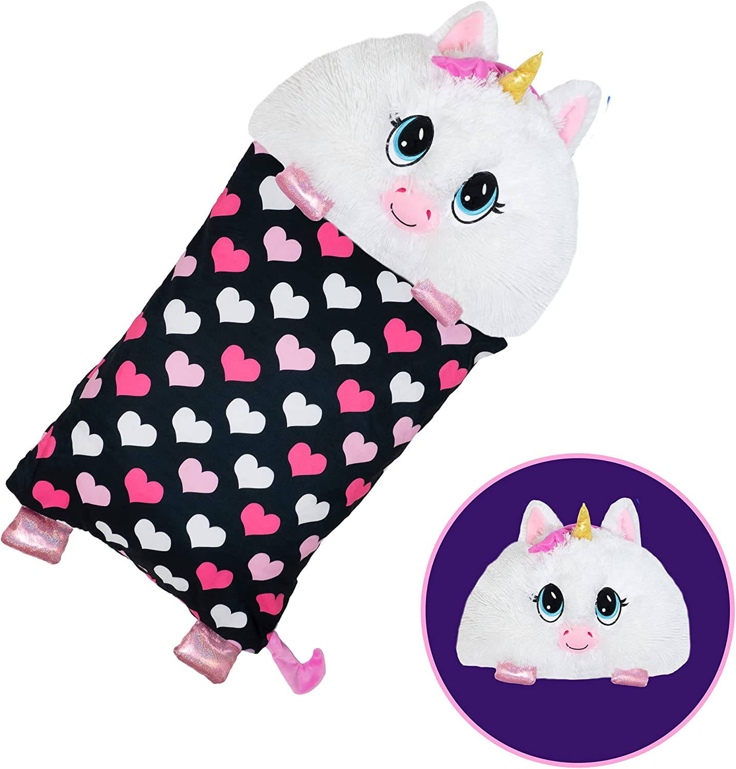 Fata de perna pentru copii, cu jucarie de plus detasabila, Fluff Pets, 50x66 cm