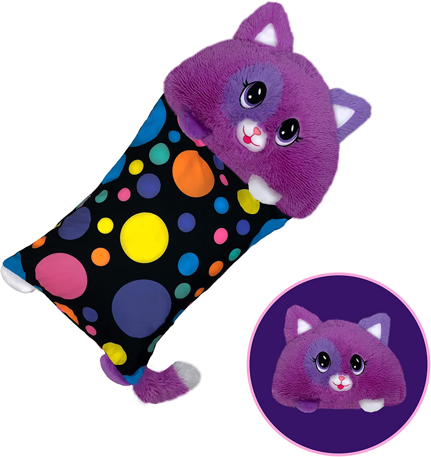 Fata de perna pentru copii, cu jucarie de plus detasabila, Fluff Pets, 50x66 cm