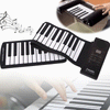 Pian digital flexibil, portabil, cu 49 clape, din silicon, negru