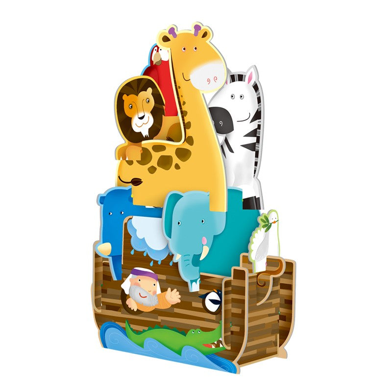 Puzzle 3D pentru copii, Arca lui Noe, 12 piese, multicolor