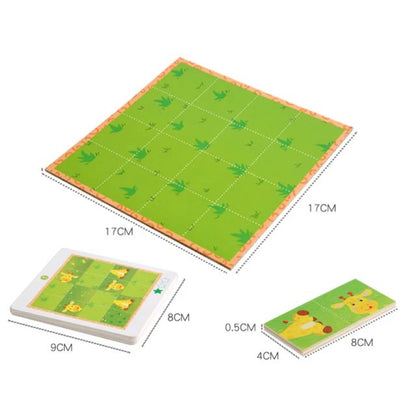 Joc Montessori de logica, Puzzle Girafa, din lemn