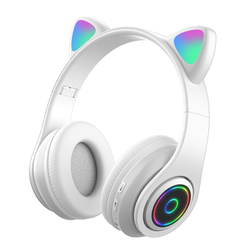 Casti Wireless pliabile cu urechi de pisica, microfon incorporat, Bluetooth, 5.0