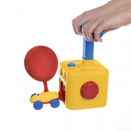 Set distractie cu 12 Baloane, Dispozitiv pentru Umflarea Baloanelor, 2 Masini, Multicolor