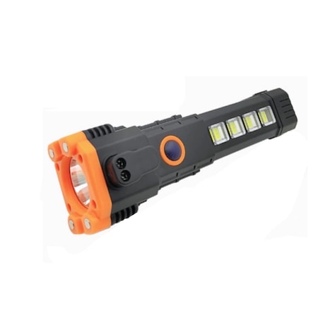 Lanterna LED C120, Lumina Frontala si Laterala, Dispozitiv Spargere Geamuri si Taiere Centura de Siguranta, Reincarcabila USB