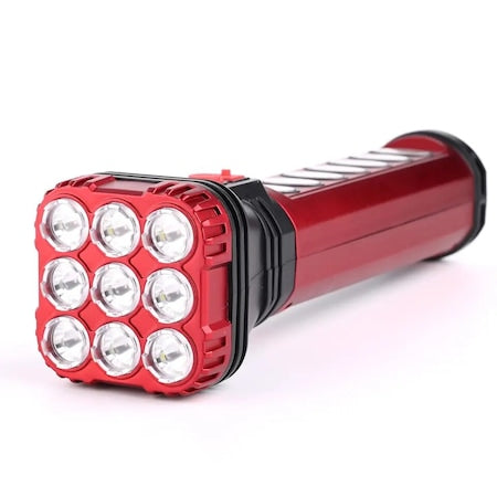 Lanterna LED 18W, cu Lumina Frontala si Laterala, Incarcare Solara si USB, Indicator Nivel Baterie, Functie PowerBank