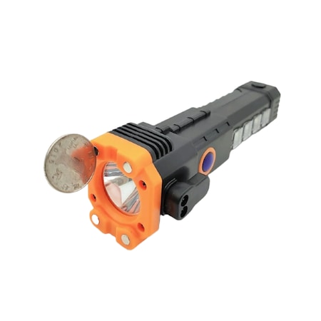 Lanterna LED C120, Lumina Frontala si Laterala, Dispozitiv Spargere Geamuri si Taiere Centura de Siguranta, Reincarcabila USB