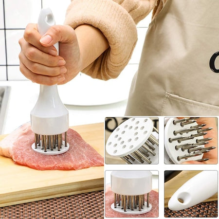 Ustensila pentru fragezit carnea, din inox, alb