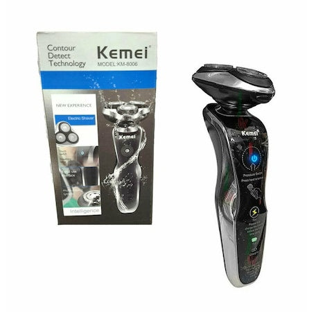 Aparat de Ras Electric Kemei KM-8006, Fara Fir, 60 min Autonomie, Barbierit Umed si Uscat, Incarcare rapida USB, Impermeabil, Negru