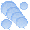 Load image into Gallery viewer, Set 6 capace flexibile din silicon, extensibile, reutilizabile, pentru vase, bleu