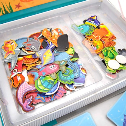Carte magnetica educativa tip puzzle, Sea Creatures Spell, +3 ani
