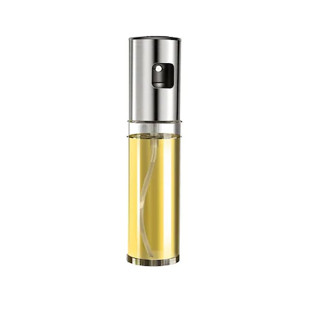 Pulverizator de ulei si otet din sticla, capacitate 100ML, Argintiu