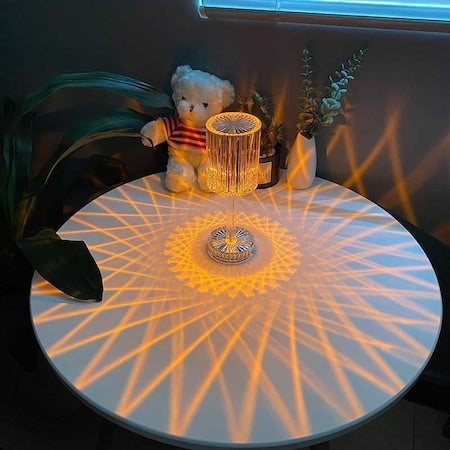 Veioza Rose Diamond acrilica, LED, RGB, pentru dormitor, restaurant, birou, cu telecomanda