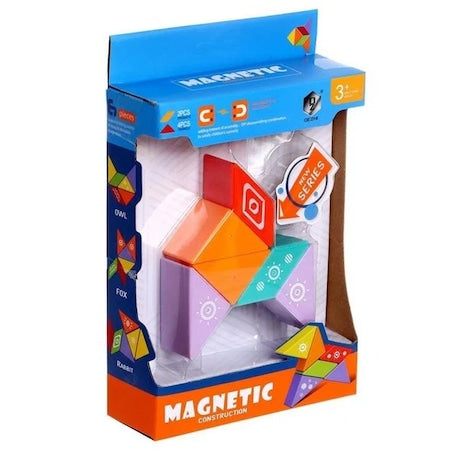 Set inteligent de constructie cu piese magnetice, FLIPPY, 6 Piese, pentru copii, +3 ani, multicolor