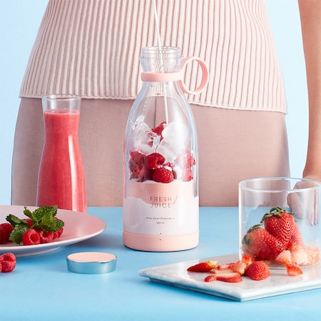 Mini Blender Electric cu Incarcare Wireless, Portabil, Multifunctional, 350 ml, 20000 rpm, Fresh Juice, Alb