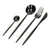 Set tacamuri 24 piese, stil portughez, otel inoxidabil, Luxury-Negru