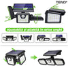 Lampa Solara Tripla 72 LED-uri Teno64, senzor de miscare, 3 moduri de iluminare, protectie IP67, Waterproof, exterior, negru