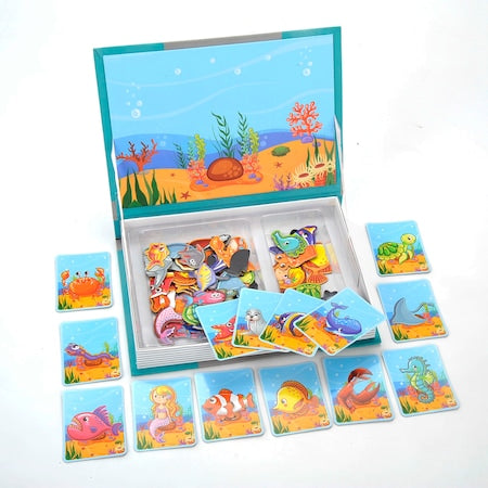 Carte magnetica educativa tip puzzle, Sea Creatures Spell, +3 ani