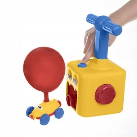 Set distractie cu 12 Baloane, Dispozitiv pentru Umflarea Baloanelor, 2 Masini, Multicolor