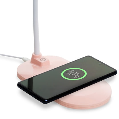 Lampa de birou LED, cu incarcator wireless, 3 nivele de iluminare, brat reglabil