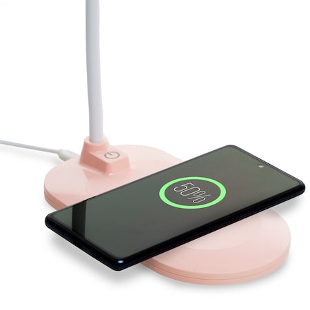 Lampa de birou LED, cu incarcator wireless, 3 nivele de iluminare, brat reglabil