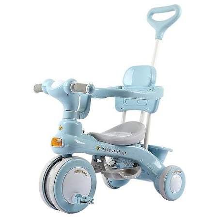Tricicleta pentru copii, cu mecanism de pedalare libera, suport picioare, control al directiei pentru parinti, +2 ani