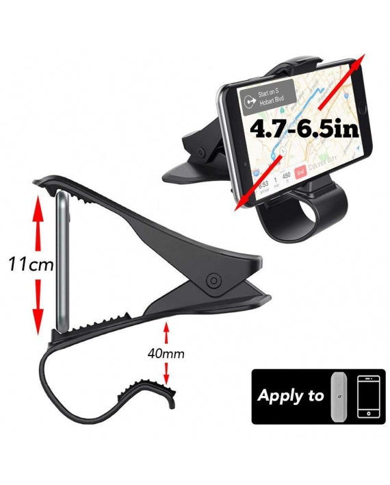 Suport auto pentru telefon cu fixare pe bord, univesal, negru