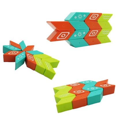 Set inteligent de constructie cu piese magnetice, 26 piese, +3 ani, multicolor