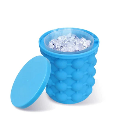 Frapiera din silicon pentru gheata Smart Ice Cube Maker, capac inclus, 120 de cuburi, albastru, 14x12 cm