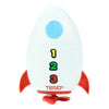 Jucarie de Baie pentru Copii Teno37, Racheta Inotatoare, interactiva, fara baterii, mecanism cu cheita, 8x11cm, rosu/alb