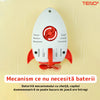 Jucarie de Baie pentru Copii Teno37, Racheta Inotatoare, interactiva, fara baterii, mecanism cu cheita, 8x11cm, rosu/alb