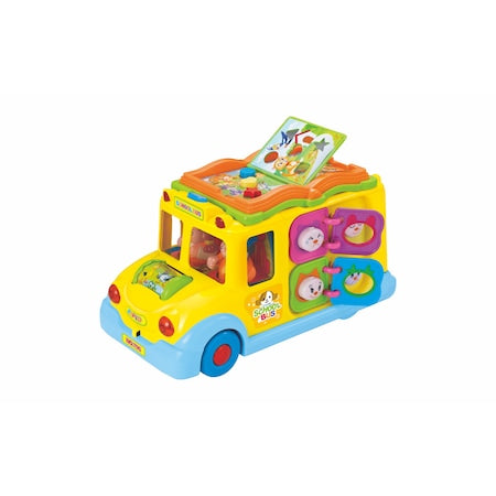 Jucarie educativa Autobuzul scolar, cu lumini si sunete, +2 ani