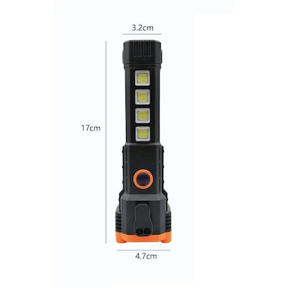 Lanterna LED C120, Lumina Frontala si Laterala, Dispozitiv Spargere Geamuri si Taiere Centura de Siguranta, Reincarcabila USB