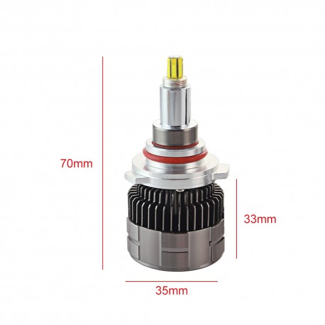 Set 2 LED-uri Auto 360, H7, 45W, 6000 Lumeni, 6500K, AUTO, 12-24 Volti, Gri/Rosu